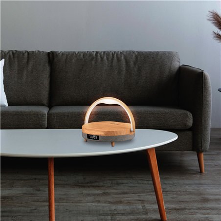 KIENZLE LED Alarm Clock w. Blue- tooth Speaker + Wireless Charger