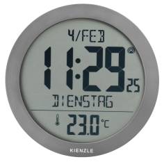 KIENZLE DCF Radio-Control.Wall Clock w.Room Temp.Display anthr.