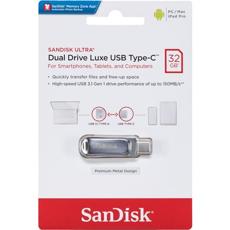 SanDisk Ultra Dual Drive Luxe 32GB USB tipo C SDDDC4-032G-G46