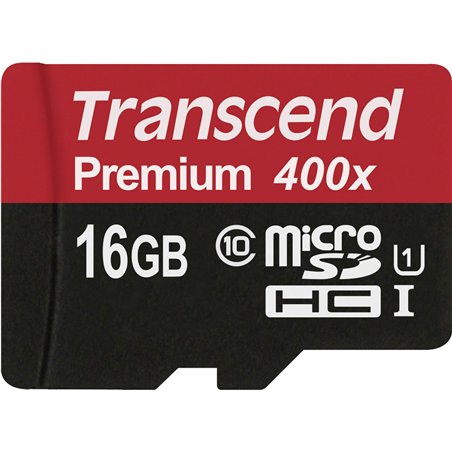 Transcend microSDHC 16GB Class 10 UHS-I 400x + SD adatt.