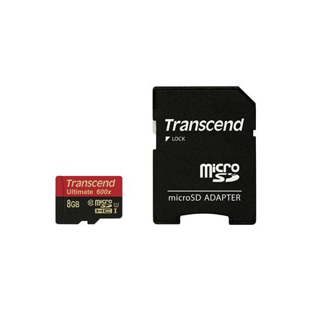 Transcend microSDHC 8GB Class 10 UHS-I MLC 600x + Adattat.SD
