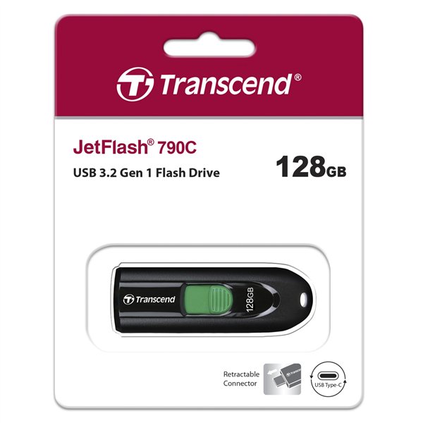 Transcend JetFlash 790C    128GB USB 3.2 tipo C