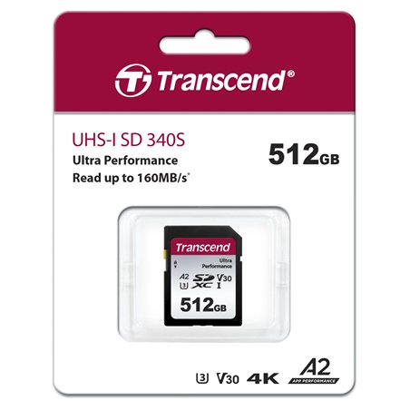 Transcend SDXC 340S        512GB Class 10 UHS-I U3 A2 V30