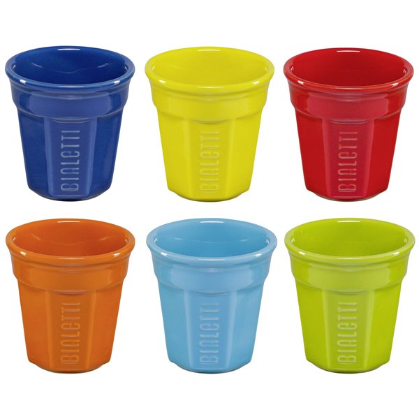 Bialetti set tazzine da caffé multicolor 6 pz.