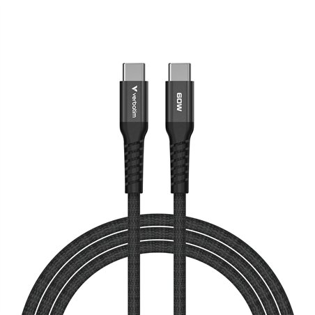 Verbatim Sync&Charge 60W 120cm USB-C/USB-C Magnetic nero 31859