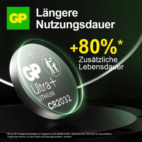 1x2 GP CR 2032 Lithium 3V Knopfzellen 3 Volt