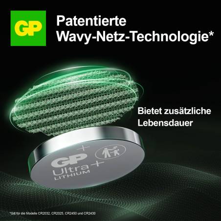 1x2 GP CR 2032 Lithium 3V Knopfzellen 3 Volt
