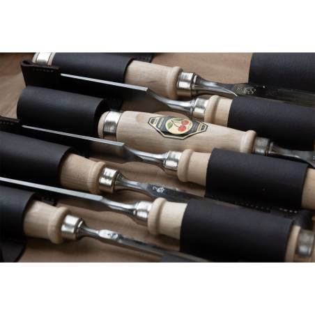 Kirschen Stechbeitelsatz in Ledertasche, 6-tlg.
