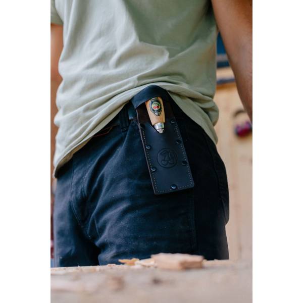 Kirschen Kurzbeitel in Leder- holster, 35 mm