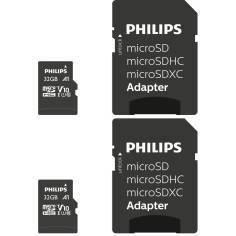 Philips MicroSDHC 2-Pack    32GB Class 10 UHS-I U1 incl. adatt.