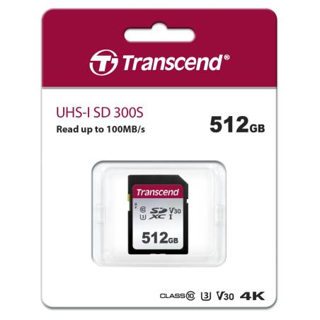 Transcend SDXC 300S        512GB Class 10 UHS-I U3 V30