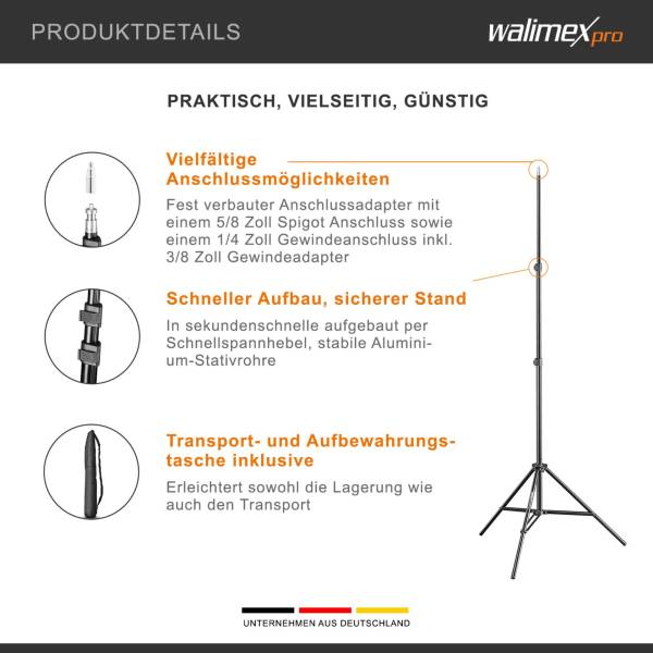 Walimex wT-803 Lampenstativ 200 cm