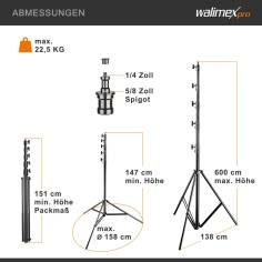 Walimex pro Jumbo AIR 600cm Lampenstativ 2