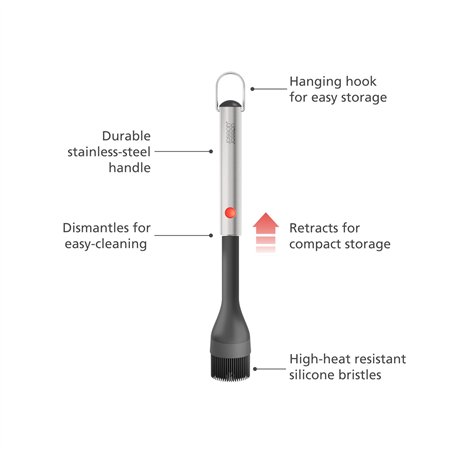 Joseph Joseph GrillOut nero pennello barbecue silicone tetr.