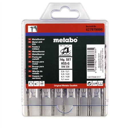 Metabo HSS-G custodia in plast. 7 pz.