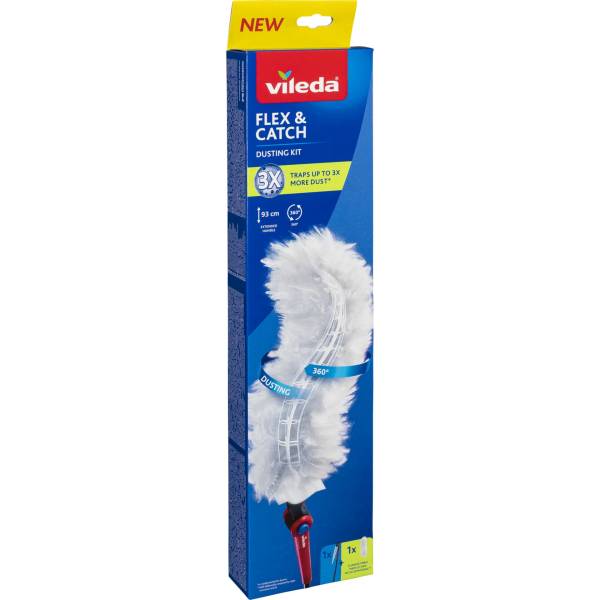 Vileda Flex & Catch Staubwedel mit langem Stiel + 1 Einsatz