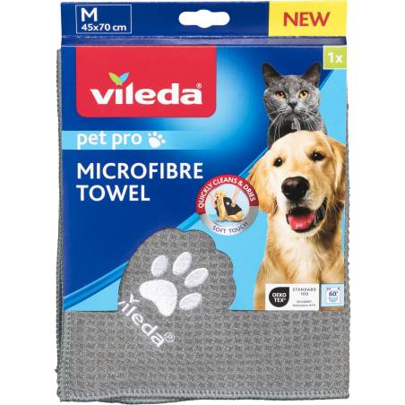 Vileda Pet Pro Microfaser Handtuch grau M