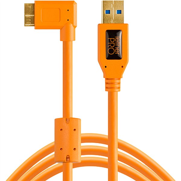Tether Tools TPro USB 3.0 Micro-B Right Angle 4.6m/15' ORG