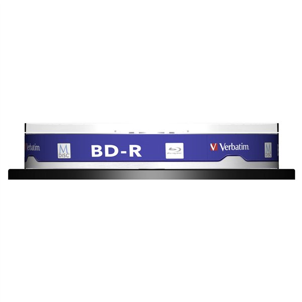 1x10 Verbatim M-Disc BD-R BluRay 25GB 4x Speed Cakebox printable