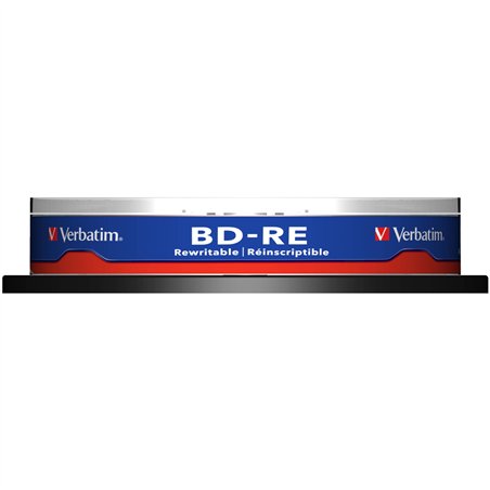 1x10 Verbatim BD-RE Blu-Ray 25GB 2x Speed, Cakebox