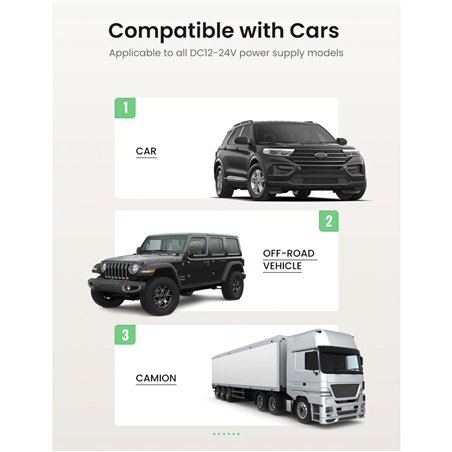 UGREEN USB-C PD+USB-A QC 24W caricabatt. da auto rap. grigio