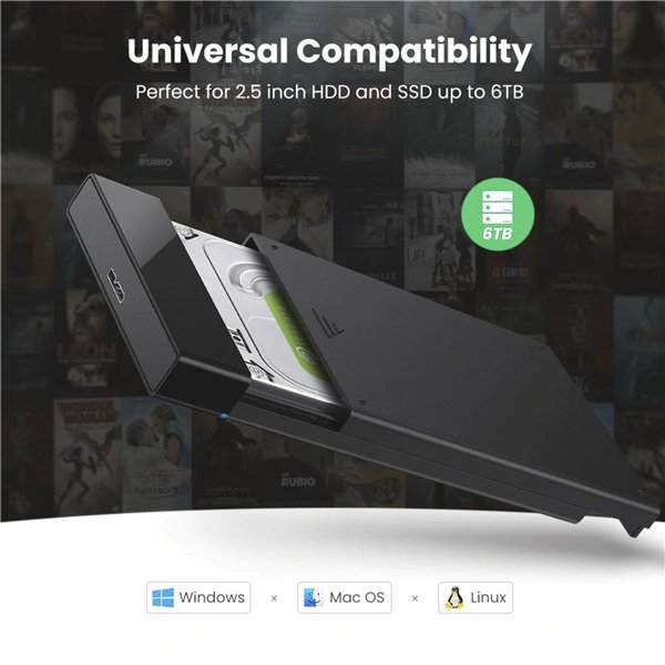 UGREEN External Hard Drive Enclosure per 2,5-Zoll-SATA