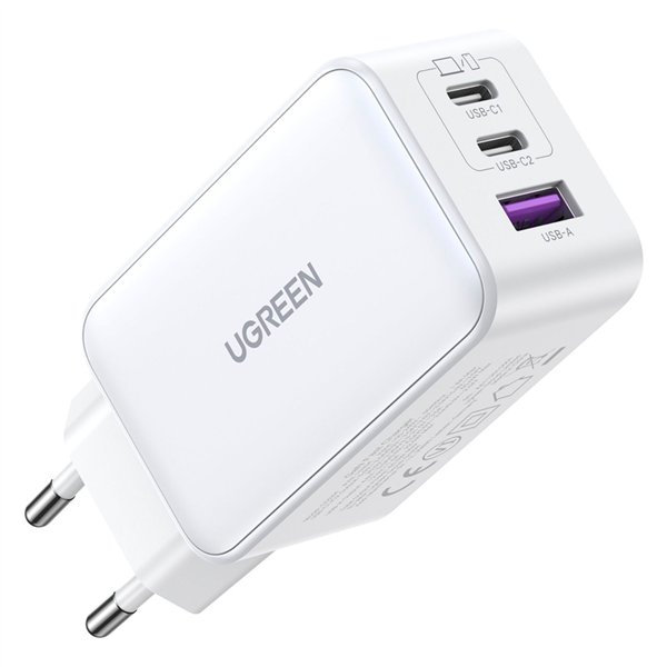 Nexode USB-A+2*USB-C 65W GaN Tech Fast caricabatt. bianco