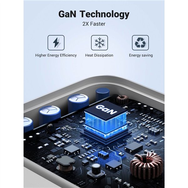 Nexode USB-A+2*USB-C 65W GaN Tech Fast caricabatt. bianco