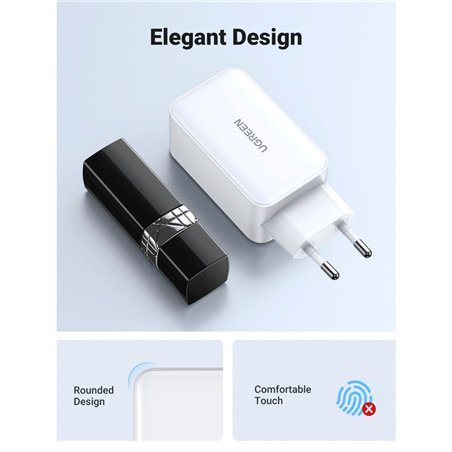 Nexode USB-A+2*USB-C 65W GaN Tech Fast caricabatt. bianco