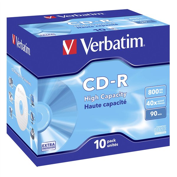 1x10 Verbatim CD-R 90 / 800MB JC 48x Speed, ExtraProtection