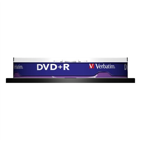 1x10 Verbatim DVD+R 4,7GB 16x Speed, opaco argento Cakebox