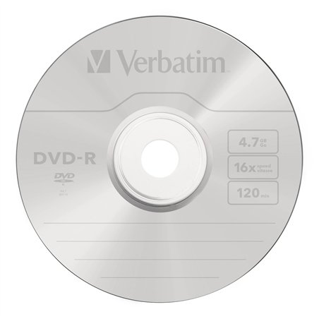1x10 Verbatim DVD-R 4,7GB 16x Speed, opaco argento Cakebox