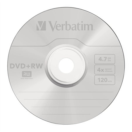 1x25 Verbatim DVD+RW 4,7GB 4x Speed, opaco argento