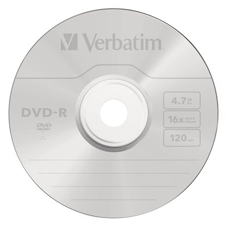 1x50 Verbatim DVD-R 4,7GB 16x Speed, opaco argento