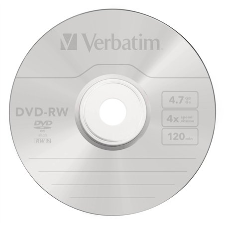 1x25 Verbatim DVD-RW 4,7GB 4x Speed, opaco argento