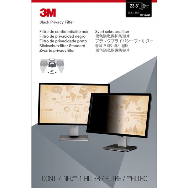 3M PF238W9B filtro privacy nero per 60,45cm 23,8  16:9