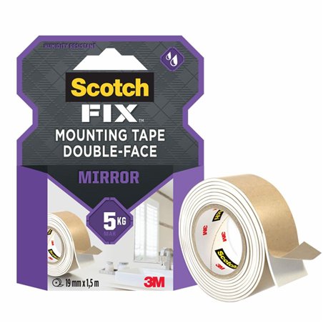 Scotch Fix MIrror nastro biadesivo 19mmx1,5m bianco