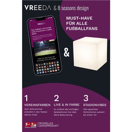 8 seasons cubo luminoso per esterni 33cm Bluetooth