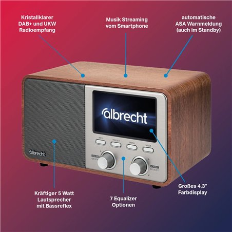 Albrecht DR 760 DAB+/UKW Radio con ASA