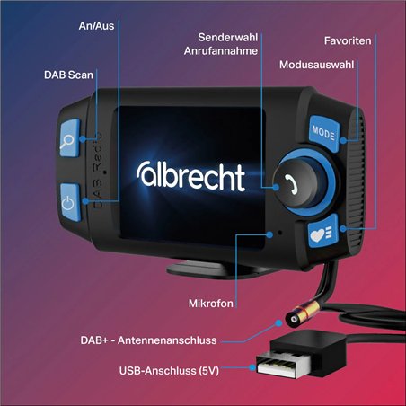 Albrecht DR 55 DAB+ Digitalradio Adapter / FM-Transmitter Auto