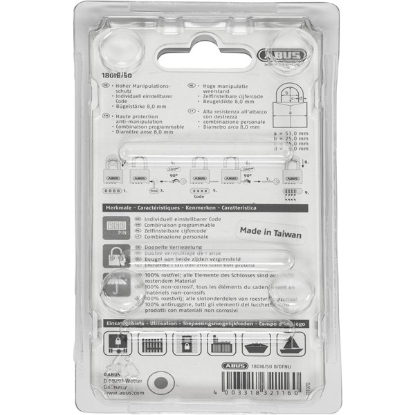 ABUS lucchetto a combinazione 180/IB50 SL 5
