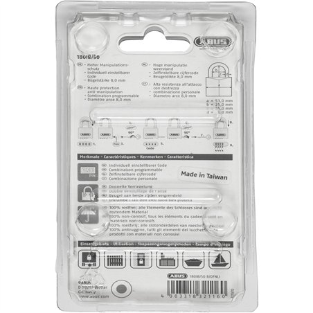 ABUS lucchetto a combinazione 180/IB50 SL 5