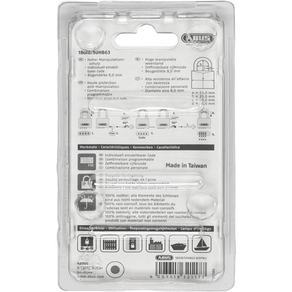 ABUS lucchetto a combinazione 180IB/50HB63 SL 5