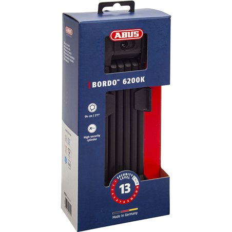 ABUS Bordo lucchetto pieghevole 6200K/90 SH BK nero
