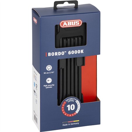 Abus Bordo 6000K 90 BK SH Folding Lock