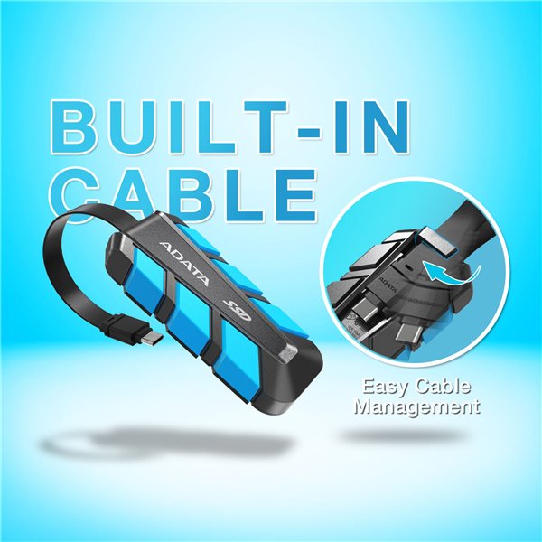 ADATA SSD esterno SC740      2TB Plug&Go blu 1050/1000 MIL.STD
