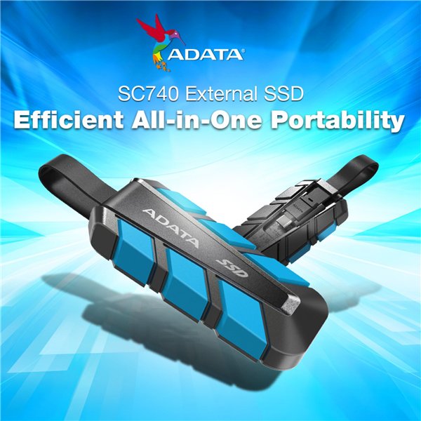 ADATA SSD esterno SC740      2TB Plug&Go blu 1050/1000 MIL.STD