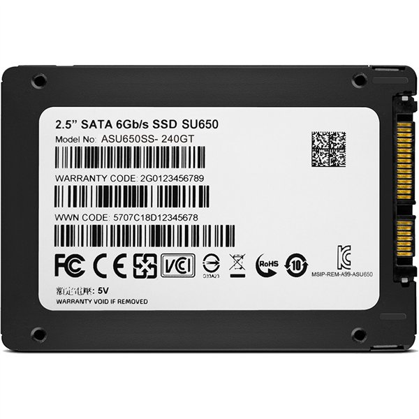 ADATA SATA SSD SU650       240GB SATA III 6.0 R/W 520/450