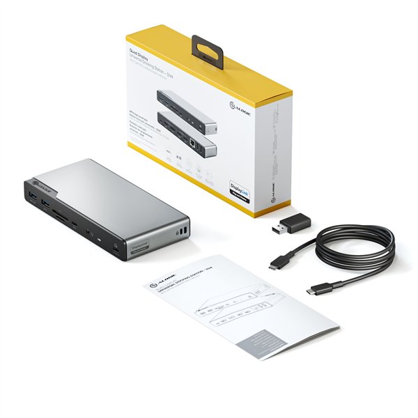 Alogic 14-in-1 USB-C PD DV4 Quad Display Docking Station Space Gr