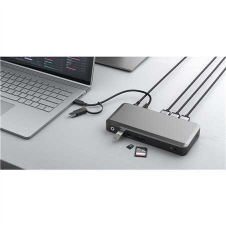 Alogic 100W USB-C DX3 Triple 4K Display Docking Station Space Gr